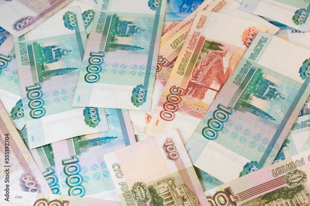 Obraz premium background from russian banknotes 