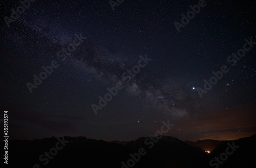 Milky way and stars. Astrophotography shot was taken at Gito Plateau, Rize, highlands of Karadeniz / Black Sea region of Turkey 