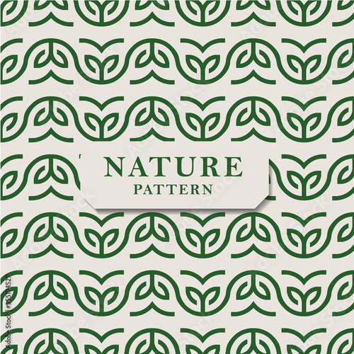 Seamless nature pattern with green leaves. Seamless vector texture. Leaves pattern perfect for wrapping paper and packaging design. 