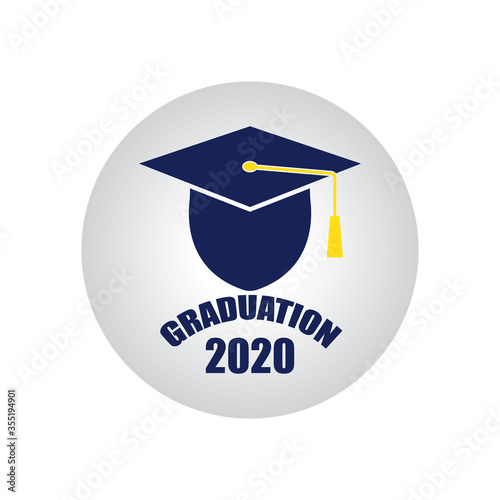 Graduation Caps. Class of 2020. vector illustration