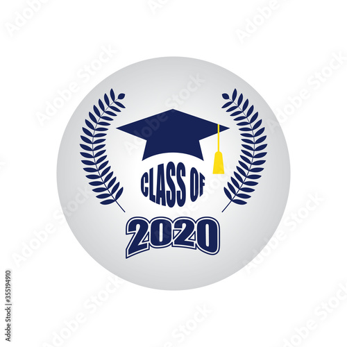 Graduation Caps. Class of 2020. vector illustration