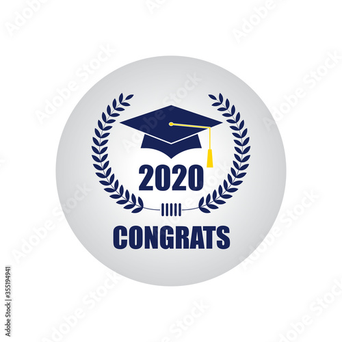 Graduation Caps. Class of 2020. vector illustration