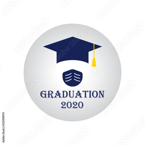 Graduation Caps. Class of 2020. vector illustration