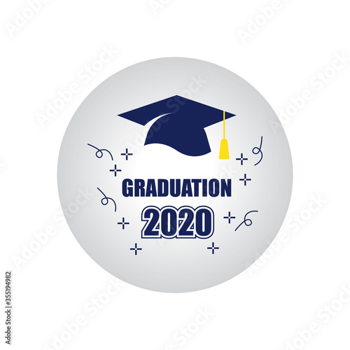 Graduation Caps. Class of 2020. vector illustration