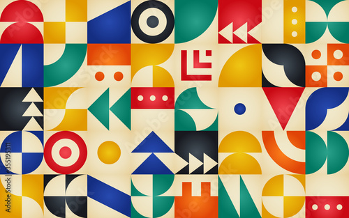 Geometric retro pattern with 30s styled shapes