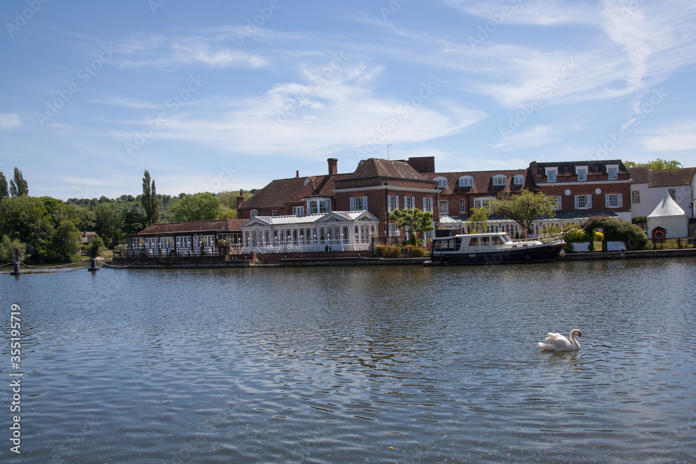 Views of the Thames River in Marlow, Buckinghamshire in Great Britain