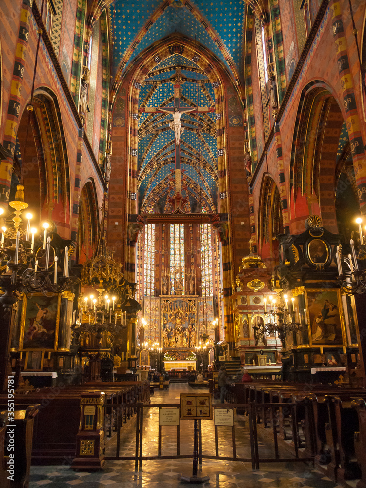 Interior of Gothic St. Mary's Church, 