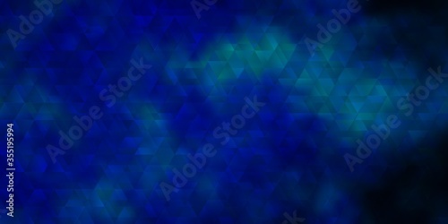 Dark BLUE vector template with lines, triangles.