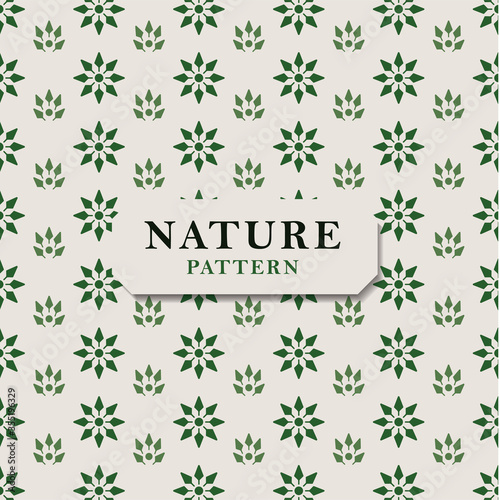 Seamless nature pattern with green leaves. Seamless vector texture. Leaves pattern perfect for wrapping paper and packaging design.
