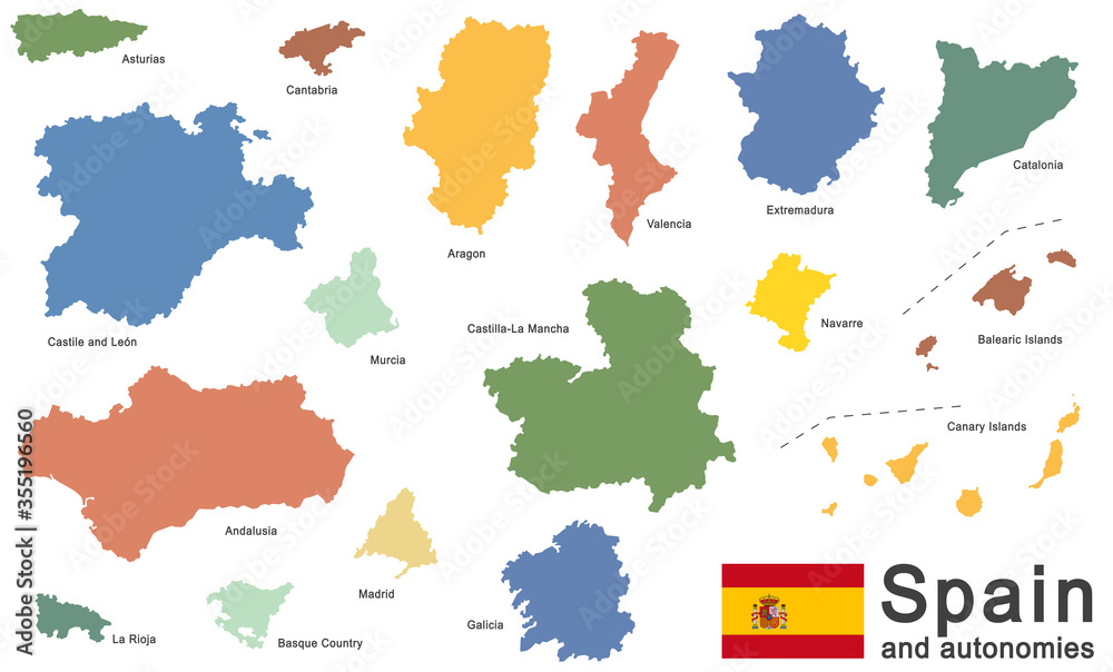 Obraz premium Spain and autonomies