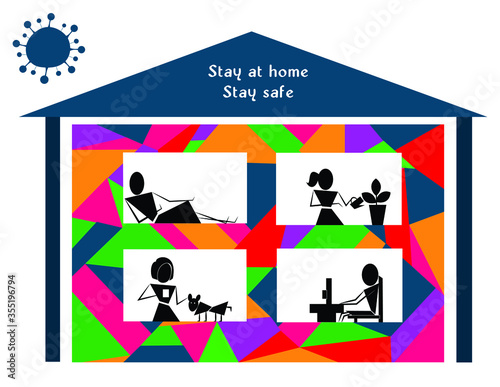 stay at home , be safe and fight with coronavirus /covid- 19  concept