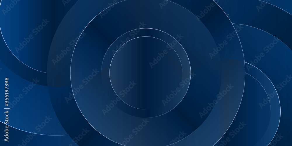 Blue circle abstract background. geometric illustration with gradient. background texture design for poster, banner, card and template. Vector illustration