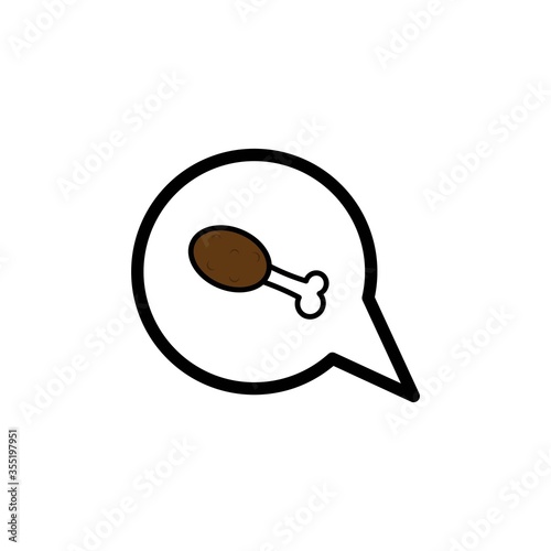 bubble chat food vector design template illustration