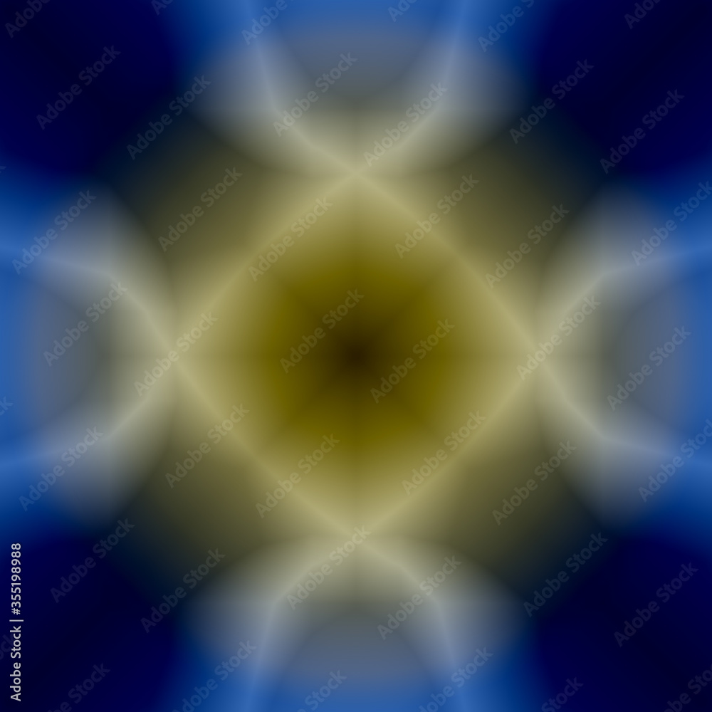 Fototapeta premium This is an abstract pattern fractal of blus and chartreuse green tones with light patterns.