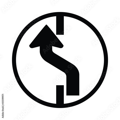 changing to left lane, changing to right lane, traffic sign on the roadside