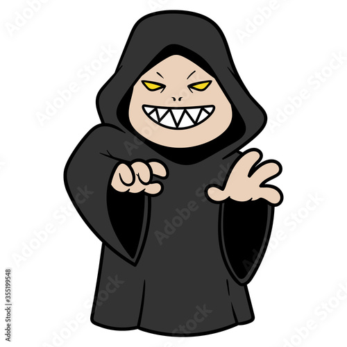 Vector Evil Hooded Character Illustration