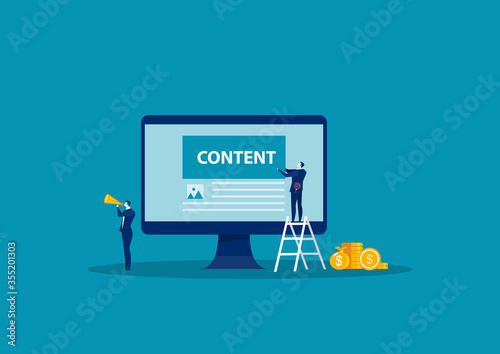 business Engaged in Content Creation Workflow Process. Blog Online Channel Development, Followers and Subscribers Attraction. Content-plan