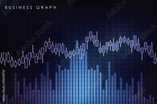 2d rendering Stock market online business concept. business Graph 