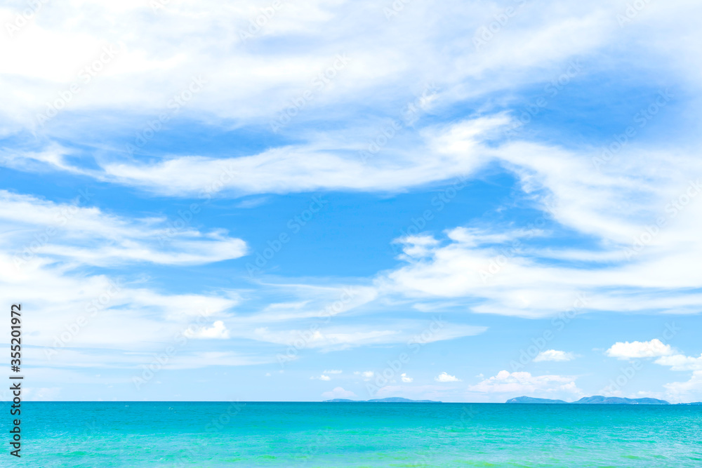 Turquoise ocean beautiful beach with white sand, Summer tropical sea beach in sunny day Turquoise ocean beautiful beach with white sand, Summer tropical sea beach in sunny day