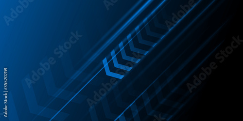 Paper layer arrow speed racing blue abstract background. Sharp and lines use for banner, cover, poster, wallpaper, design with space for text.