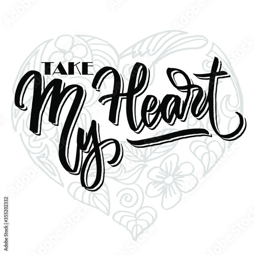 vector illustration of take my heart