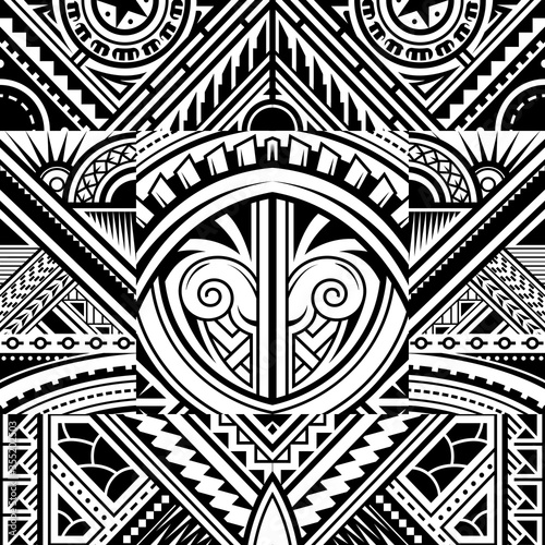 Polynesian style tribal tattoo pattern