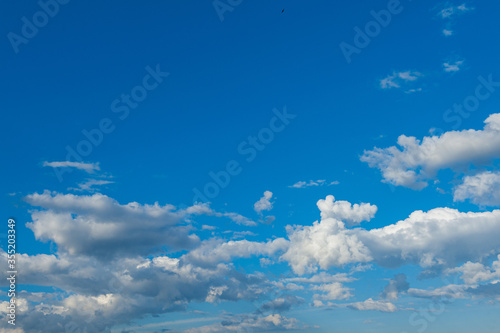 Blue sky with clouds closeup. Nature wallpaper. cloudscape background cloudscape