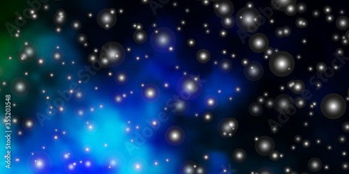 Wallpaper Mural Dark Blue, Green vector layout with bright stars. Shining colorful illustration with small and big stars. Design for your business promotion. Torontodigital.ca