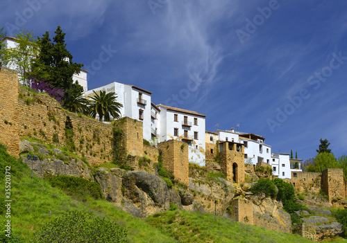 Ronda, Spain. Walls of the old town. Ronda is a city in the Spanish province of Malaga.