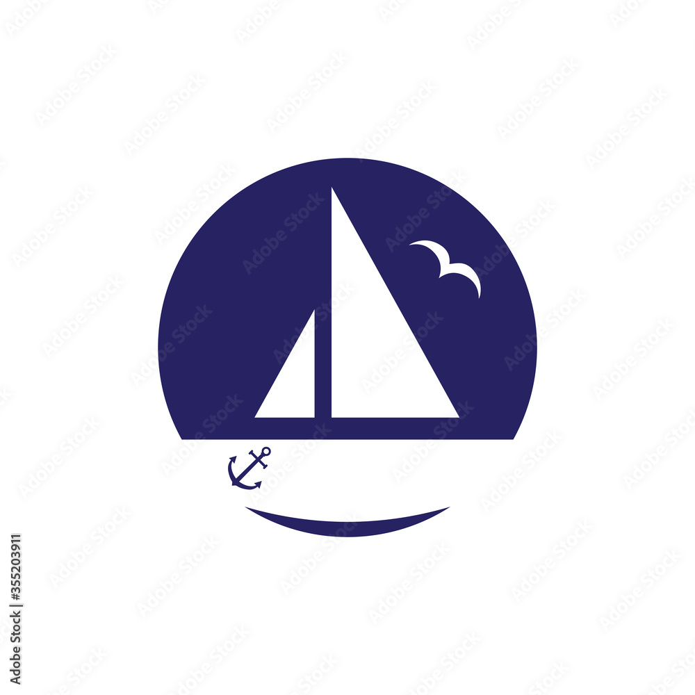 Sail boat logo. Transportations. Vector eps.10 Sail boat logo. Transportations. Vector eps.10