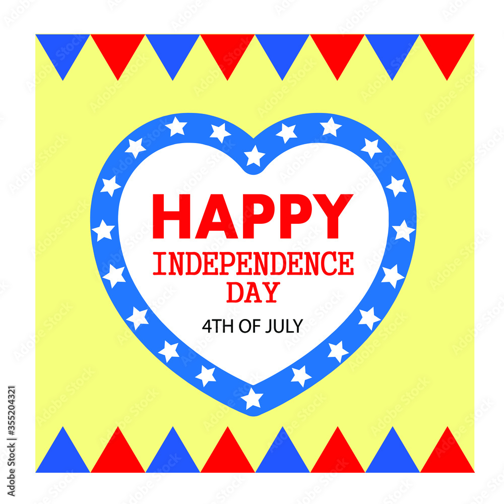 Happy USA Independence Day 4 th July. Greeting card and poster. Vector illustration, eps 10