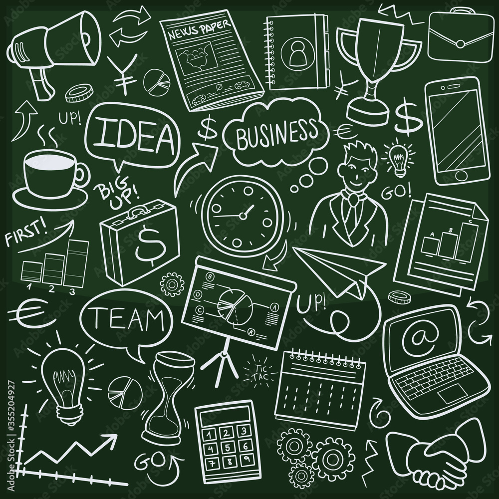 Business and Finances Doodle Icon Chalkboard Sketch. Business and Finances Doodle Icon Chalkboard Sketch.