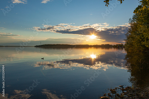 Sunset over the Volga River