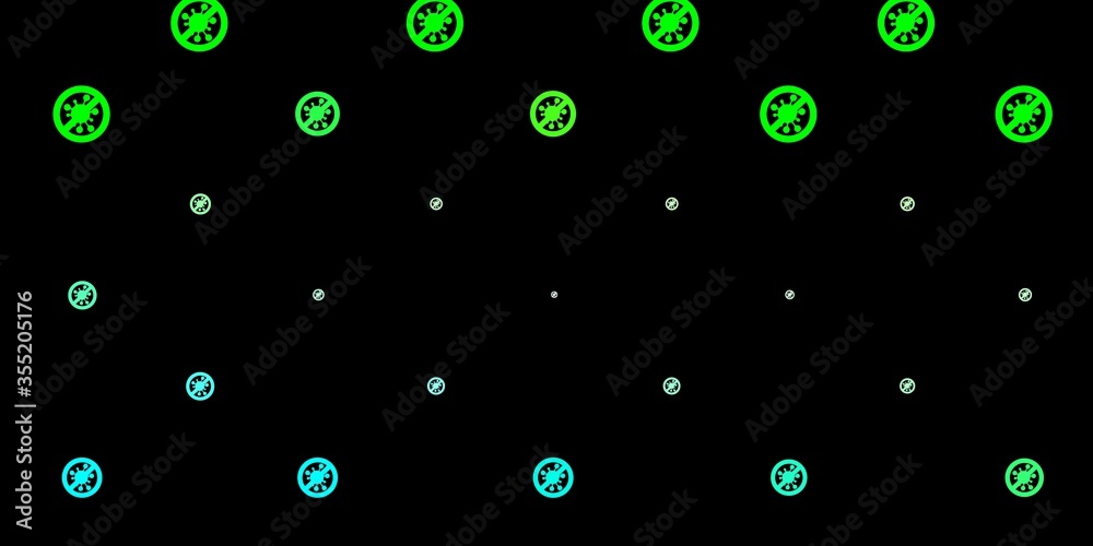 Dark Green vector template with flu signs. Dark Green vector template with flu signs.