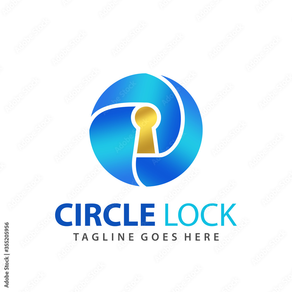 Abstract Gradient Circle Lock Logo Design Template Premium Vector Stock Abstract Gradient Circle Lock Logo Design Template Premium Vector Stock