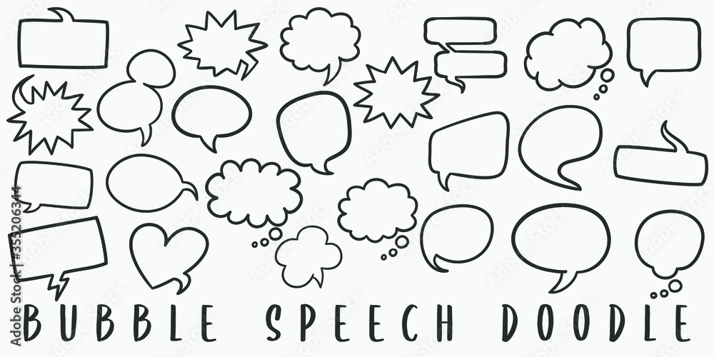 Speech Bubbles Doodle Line Art Illustration. Hand Drawn Vector Clip Art. Banner Set Logos. Speech Bubbles Doodle Line Art Illustration. Hand Drawn Vector Clip Art. Banner Set Logos.