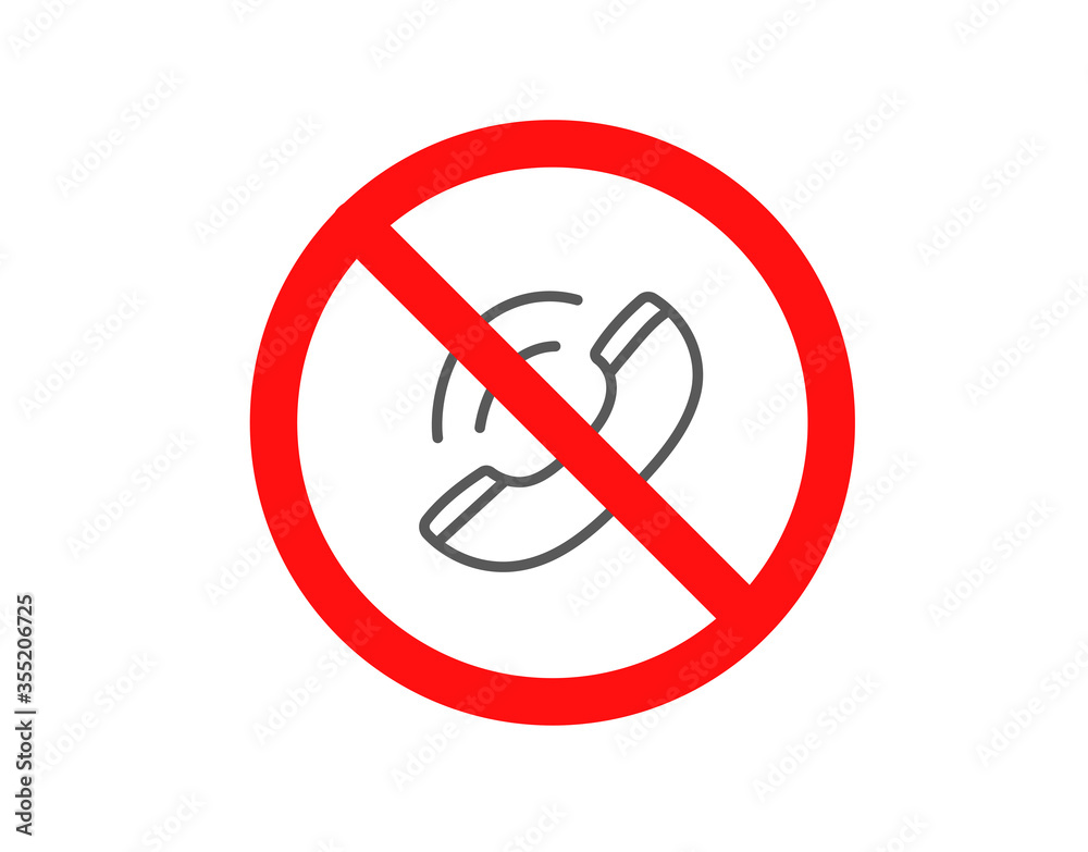 Do not use telephone sign. Vector concept Do not use telephone sign. Vector concept