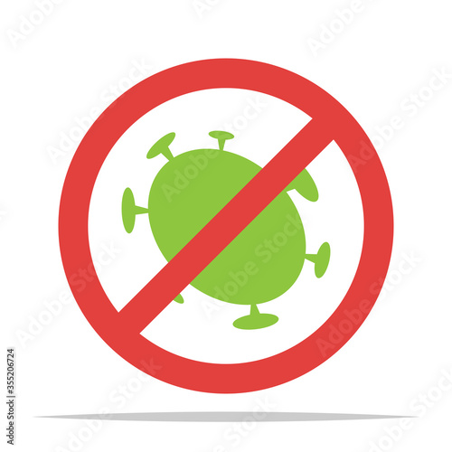 No virus sign vector isolated illustration