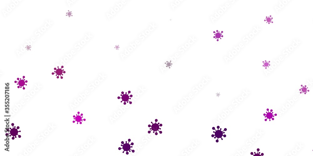 Light pink vector backdrop with virus symbols.
