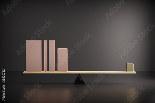 Gold bars. Balance, concept.