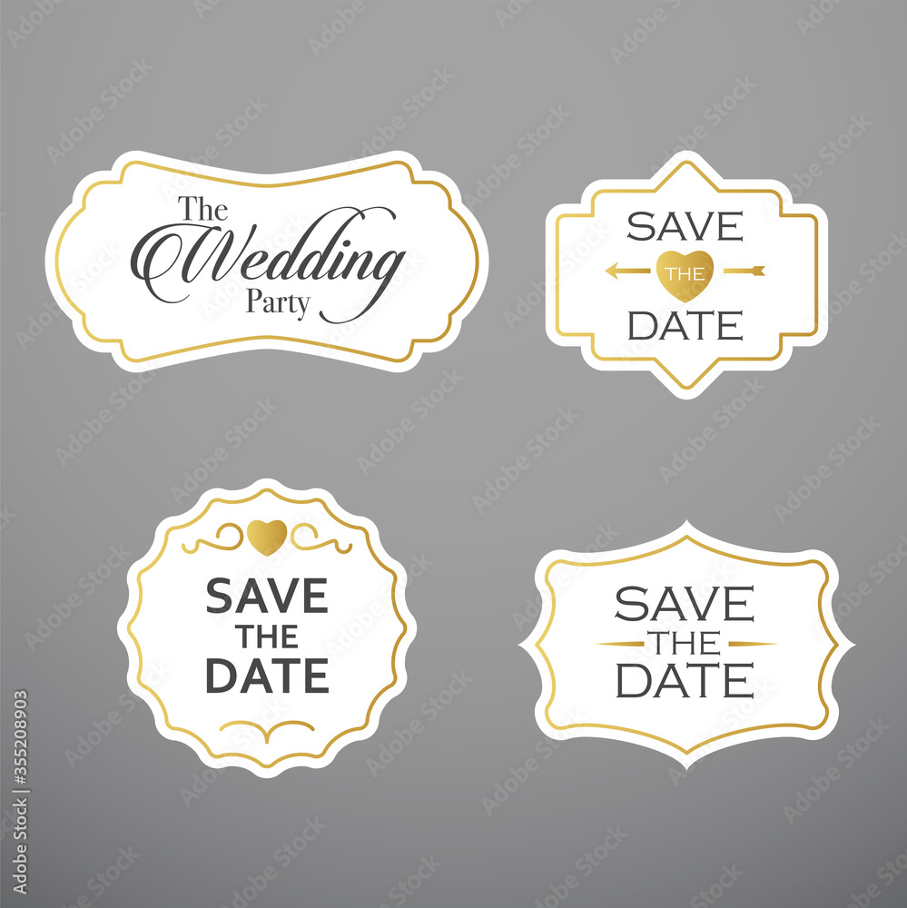 Set of Wedding label, badges, design elements