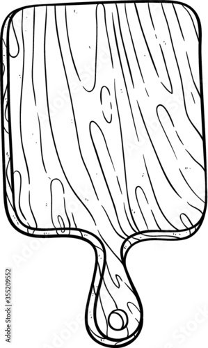 sketchy cutting board illustration with square shape