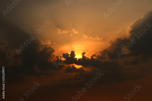 Spectacular colorful views of sky at the time of Sun set