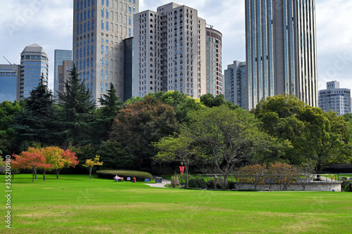 The City Park in downtown Shanghai, China