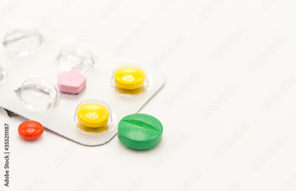 Various medicines. on white background
Various medicines. on white background