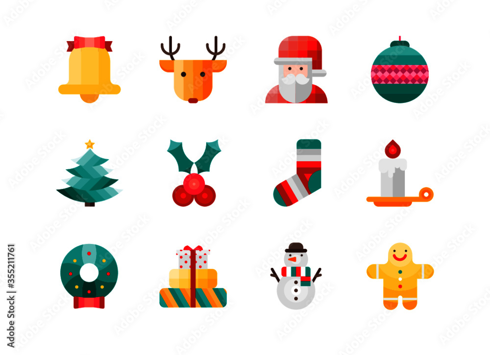 Fototapeta premium christmas icons set