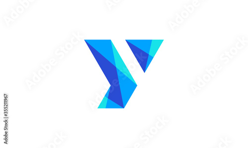 Letter Y Logo Creative Design Vector Template in Blue Color