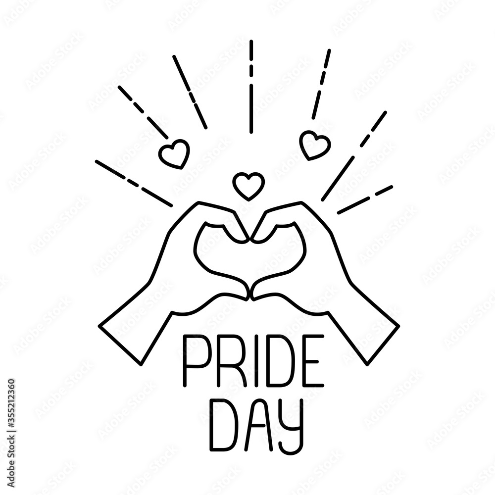 Obraz premium Isolated pride day heart with hands vector design