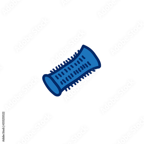 hair curlers doodle icon, vector illustration