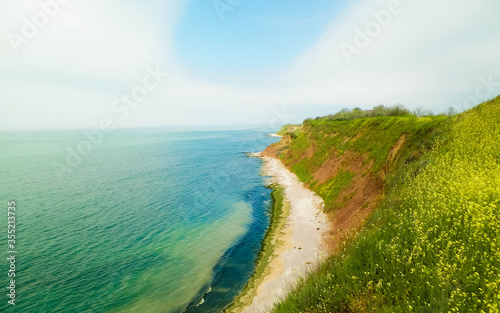 Cliffs on the Black Sea coast, Romania. photo